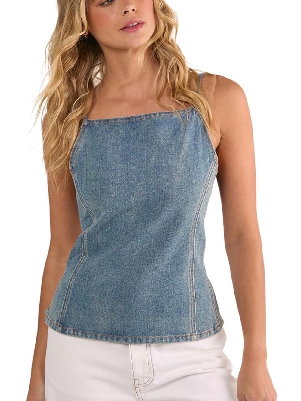 NASTYAL Denim Strap Back Top